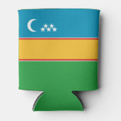 カラカルパクスタンの旗 缶クーラー (正面)