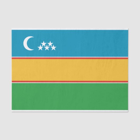 カラカルパクスタンの旗 薄葉紙 (正面)