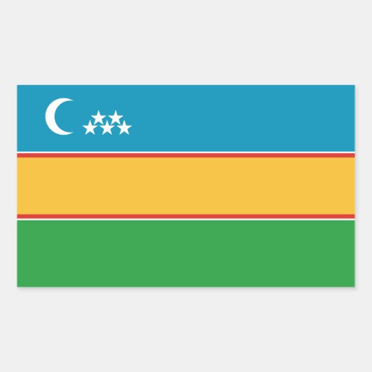 カラカルパクスタンの旗 長方形シール (正面)