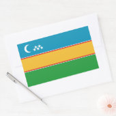 カラカルパクスタンの旗 長方形シール (封筒)