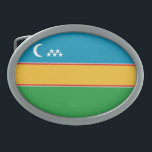 カラカルパクスタン国旗 卵形バックル<br><div class="desc">カラカルパクスタン愛国国旗。</div>