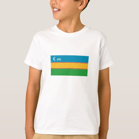 カラカルパクスタン国旗 Tシャツ (正面)