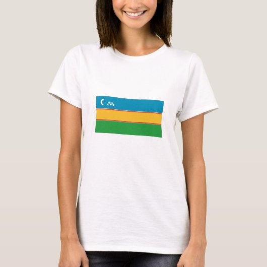 カラカルパクスタン旗 Tシャツ (正面)