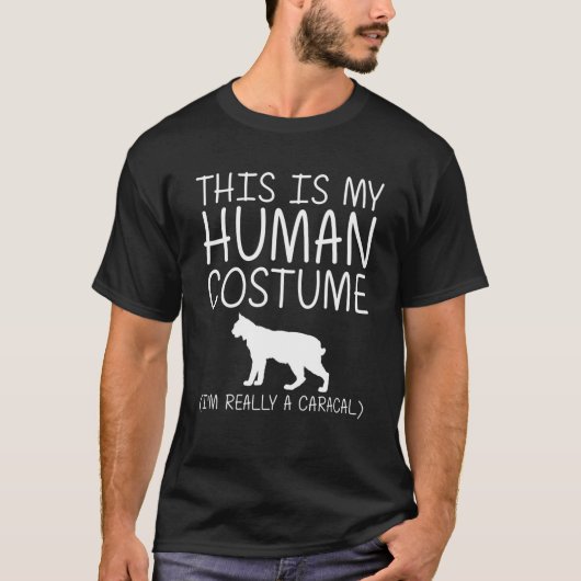 カラカル簡単ハロウィーン人間の衣装キャット子猫DIY Tシャツ (正面)