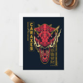 カラクス ヘッド 龍の年 | 恭喜發財 ノートカード (正面/裏面インサイチュ)