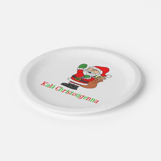 カラクリスゴーゲンナギリシャのクリスマスサンタ ペーパープレート (アングル)
