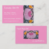 カラサイスタイルにユリの刺繍の水 名刺 (正面/裏面)