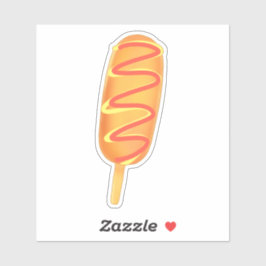 カラシとケチャップの付いたコーン犬 シール