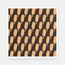 カラシとケチャップの付いたコーン犬 スタンダードランチョンナプキン