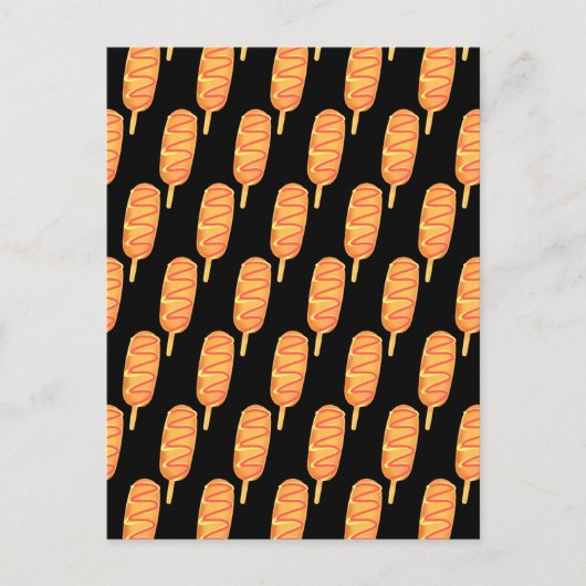 カラシとケチャップの付いたコーン犬 ポストカード (正面)