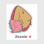 カラシとピンクの魚 シール (シート)