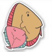 カラシとピンクの魚 シール (正面)