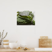 カラシの新緑の束は、農家から ポスター (キッチン)