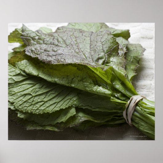 カラシの新緑の束は、農家から ポスター (正面)