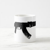 カラシニコフ自動小銃のシルエット コーヒーマグカップ (中央)