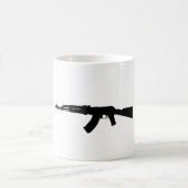 カラシニコフ自動小銃のシルエット コーヒーマグカップ (中央)