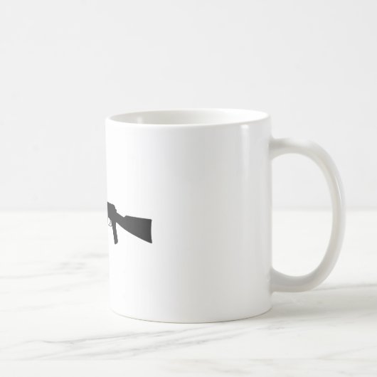 カラシニコフ自動小銃のシルエット コーヒーマグカップ (右)