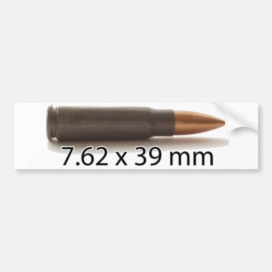 カラシニコフ自動小銃円形7.62 x 39mmの弾薬 バンパーステッカー (正面)