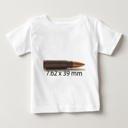 カラシニコフ自動小銃円形7.62 x 39mmの弾薬 ベビーTシャツ (正面)