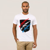 カラシニコフ自動小銃、赤、白および青 Tシャツ (正面フル)