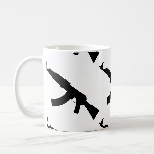 カラシニコフAK 47シルエット コーヒーマグカップ (左)