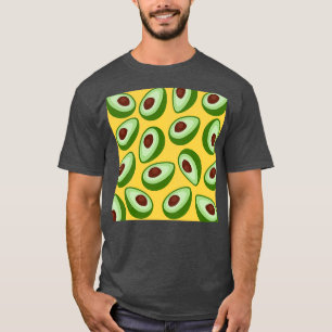 カラシ黄色の背景にアボカド Tシャツ
