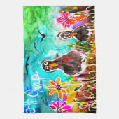 カラスおもしろいと花Oh Crapキッチンタオル キッチンタオル (縦)