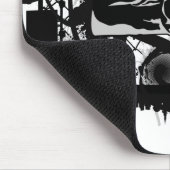 カラスおよびワイヤー実例を含む都市握りこぶし マウスパッド (コーナー)