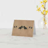 カラスおよび星のメッセージカード カード (黄色い花)