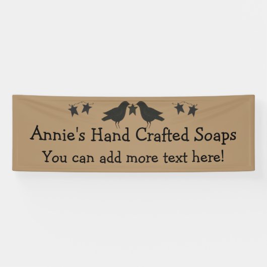 カラスおよび星2.5' x 8'カスタムな旗 横断幕 (横)