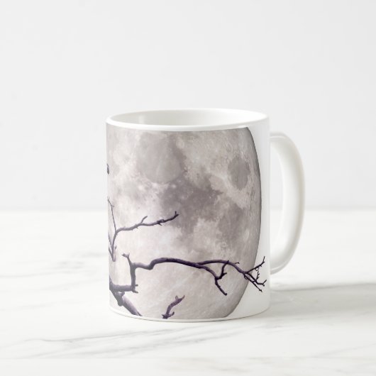 カラスおよび月のワタリガラスのファンタジーのゴシック様式夜 コーヒーマグカップ (正面右)