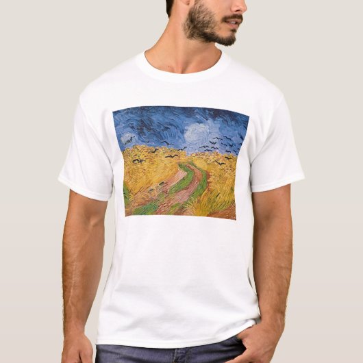 カラスが付いているフィンセント・ファン・ゴッホ|のWheatfield、1890年 Tシャツ (正面)