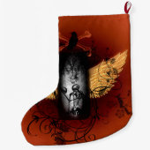 カラスが付いている骨組 ラージクリスマスストッキング (裏面)