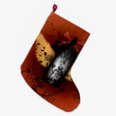 カラスが付いている骨組 ラージクリスマスストッキング (正面 (吊り時))