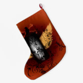 カラスが付いている骨組 ラージクリスマスストッキング (裏面 (吊り時))