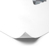 カラスが低いポリゴンを見ながら止まる ポスター (角)