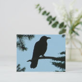 カラスが木に座る ポストカード (スタンド正面)