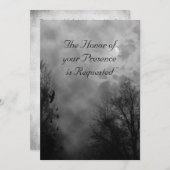 カラスが飛び交うゴシックウェディングの招待状 招待状 (正面/裏面)