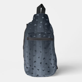 カラスが飛ぶブルースグランジストライプモダンゴス スリングバッグ