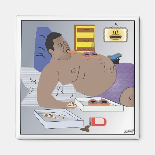 カラスで太ったキッチンマグネット マグネット (正面)