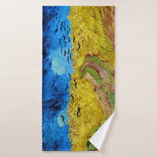 カラスとウィートフィールド、ヴァン・ゴッホ バスタオル (バスタオル)