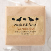 カラスとカエデ葉ールのメープルシロップ ラベル (インサイチュ)