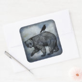 カラスとクマ スクエアシール (封筒)