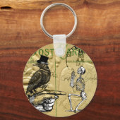 カラスとスケルトン キーホルダー (正面)