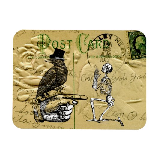 カラスとスケルトン マグネット (横)