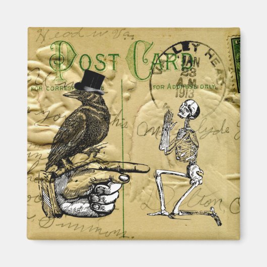 カラスとスケルトン マグネット (正面)