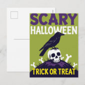 カラスとドクロのハロウィン シーズンポストカード (正面/裏面)