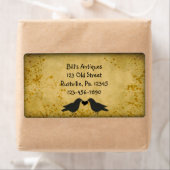 カラスとハートビジネスラベル ラベル (インサイチュ)