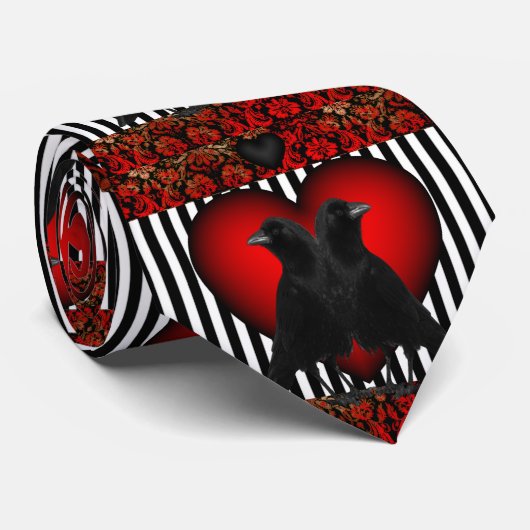 カラスとハート ネクタイ (ロール)