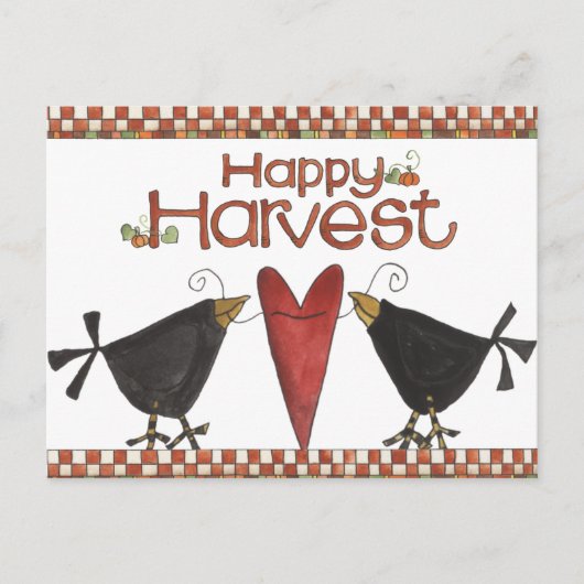 カラスとハート ポストカード (正面)